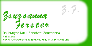 zsuzsanna ferster business card